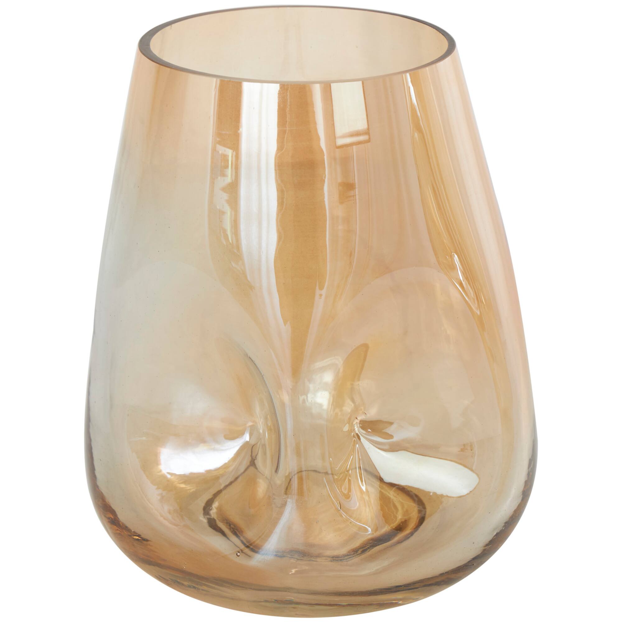 Iridescent Gold Concaved Glass Vase Set